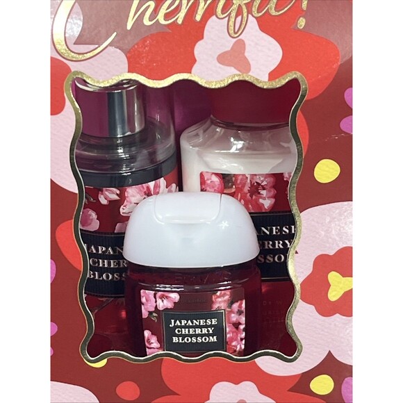 Bath & Body Works Cherrific Japanese Cherry Blossom 3pc Gift Set NEW - Picture 2 of 7